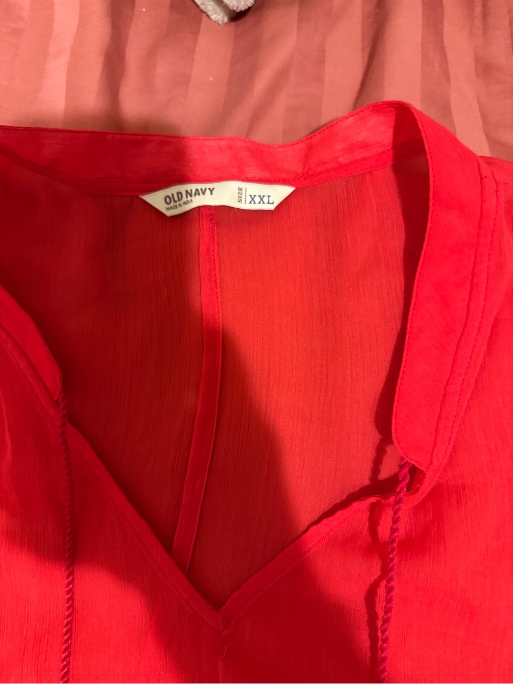Old Navy Red V-Neck Chemise Top